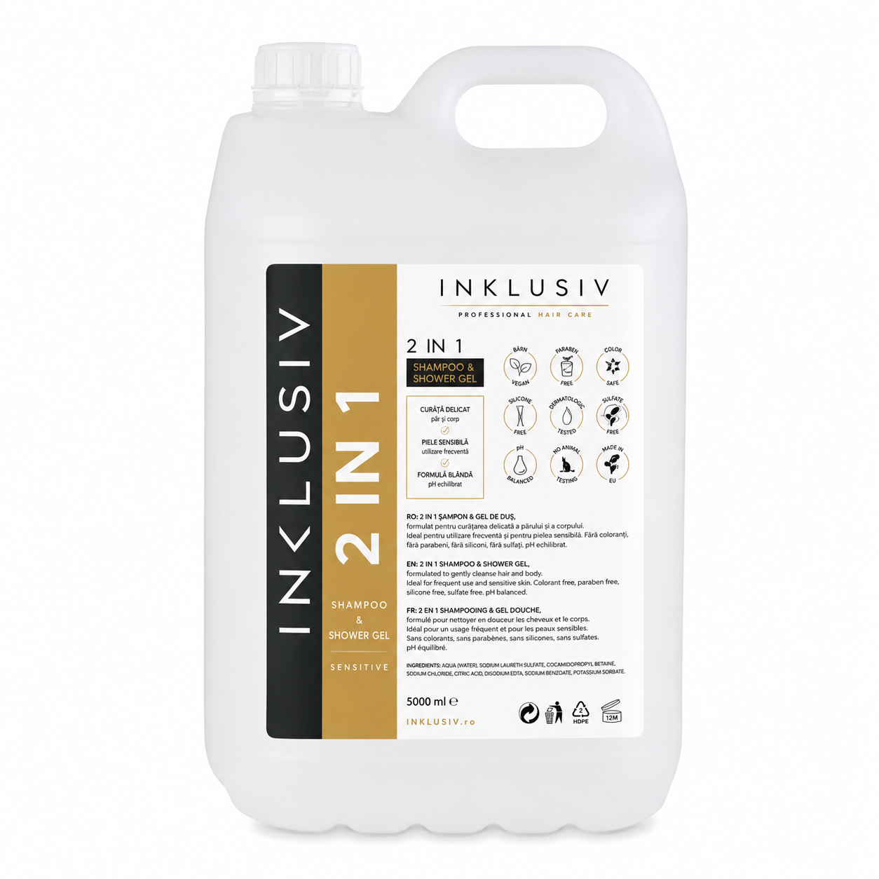 INKLUSIV 2 IN 1 – Șampon & Gel de Duș Profesional 5L